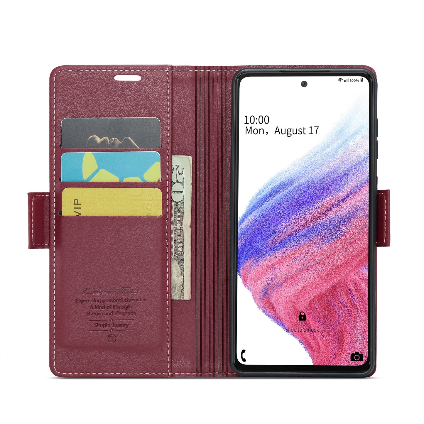 Samsung Galaxy A53 Leather Wallet Case - RFID Blocking, Stand Function, Card Slots