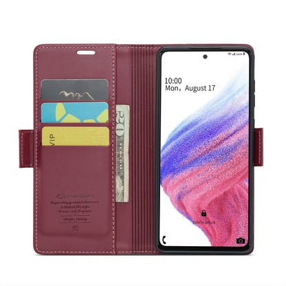 Samsung Galaxy A53 Leather Wallet Case - RFID Blocking, Stand Function, Card Slots