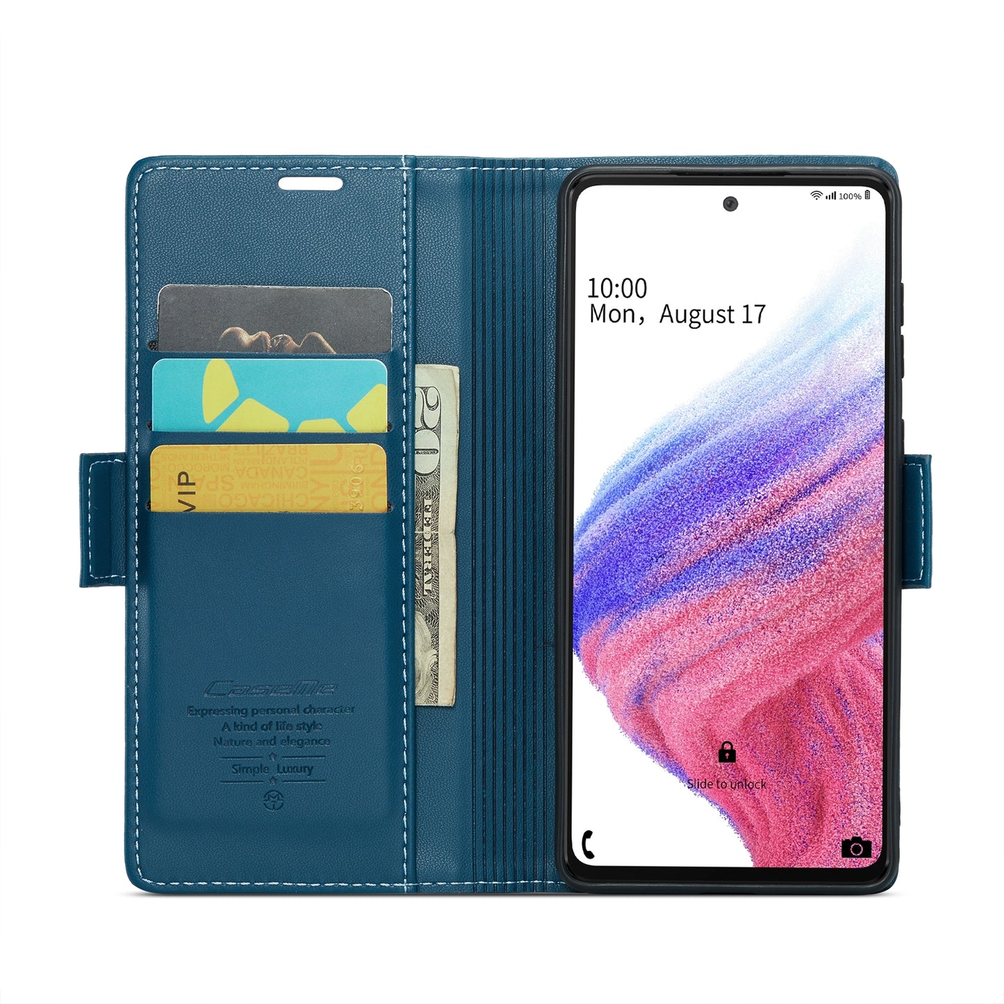 Samsung Galaxy A53 Leather Wallet Case - RFID Blocking, Stand Function, Card Slots