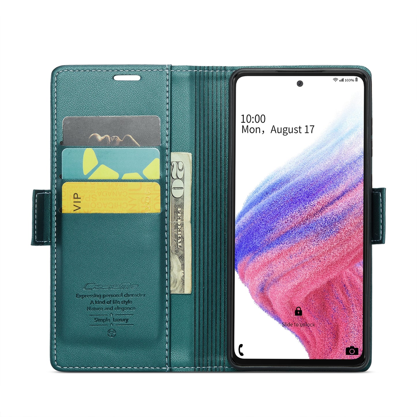 Samsung Galaxy A53 Leather Wallet Case - RFID Blocking, Stand Function, Card Slots