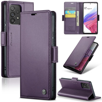 Samsung Galaxy A53 Leather Wallet Case - RFID Blocking, Stand Function, Card Slots