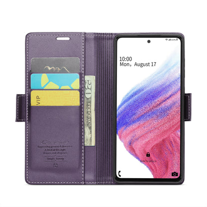 Samsung Galaxy A53 Leather Wallet Case - RFID Blocking, Stand Function, Card Slots