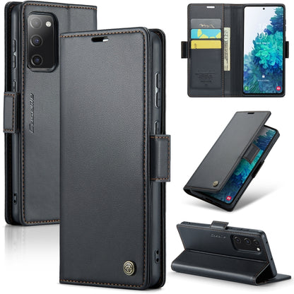 Samsung Galaxy S20 FE Leather Wallet Case - RFID Blocking, Stand Function, Card Slots