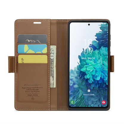 Samsung Galaxy S20 FE Leather Wallet Case - RFID Blocking, Stand Function, Card Slots