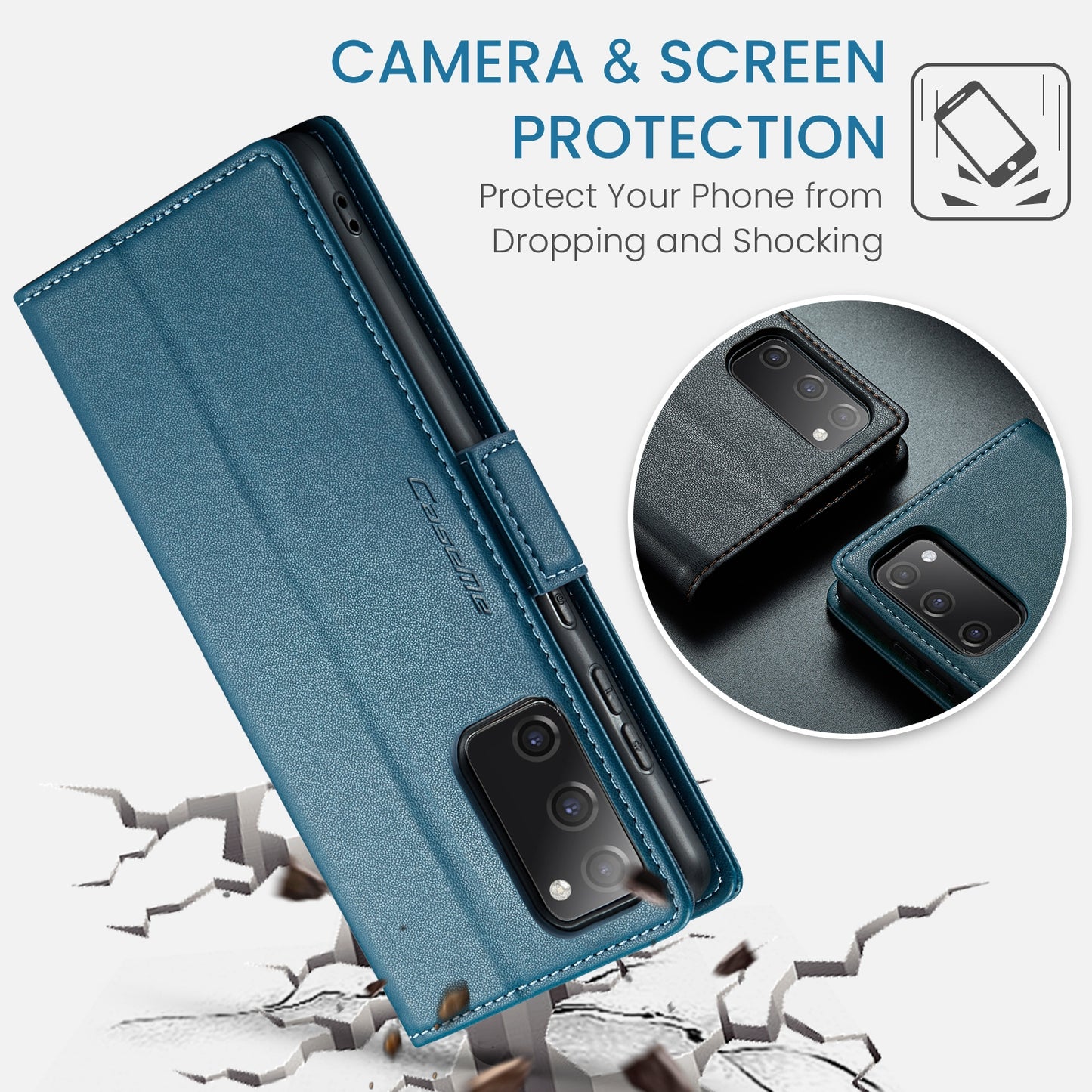 Samsung Galaxy S20 FE Leather Wallet Case - RFID Blocking, Stand Function, Card Slots