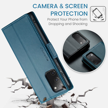 Samsung Galaxy S20 FE Leather Wallet Case - RFID Blocking, Stand Function, Card Slots
