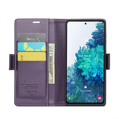 Samsung Galaxy S20 FE Leather Wallet Case - RFID Blocking, Stand Function, Card Slots