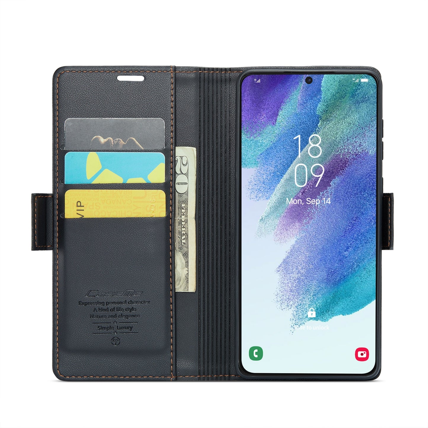 Samsung Galaxy S21 FE 5G Leather Wallet Case - RFID Blocking, Stand Function, Card Slots