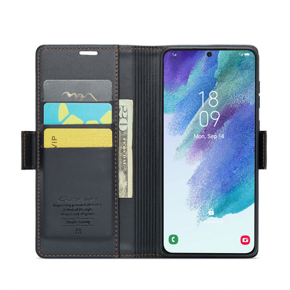Samsung Galaxy S21 FE 5G Leather Wallet Case - RFID Blocking, Stand Function, Card Slots
