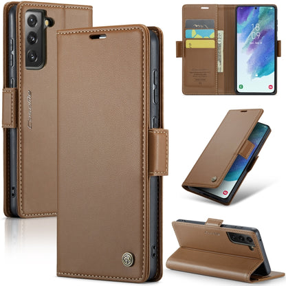 Samsung Galaxy S21 FE 5G Leather Wallet Case - RFID Blocking, Stand Function, Card Slots