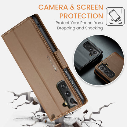 Samsung Galaxy S21 FE 5G Leather Wallet Case - RFID Blocking, Stand Function, Card Slots