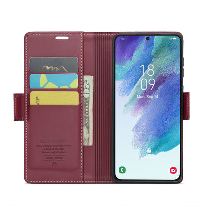 Samsung Galaxy S21 FE 5G Leather Wallet Case - RFID Blocking, Stand Function, Card Slots