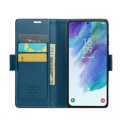 Samsung Galaxy S21 FE 5G Leather Wallet Case - RFID Blocking, Stand Function, Card Slots