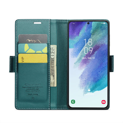 Samsung Galaxy S21 FE 5G Leather Wallet Case - RFID Blocking, Stand Function, Card Slots