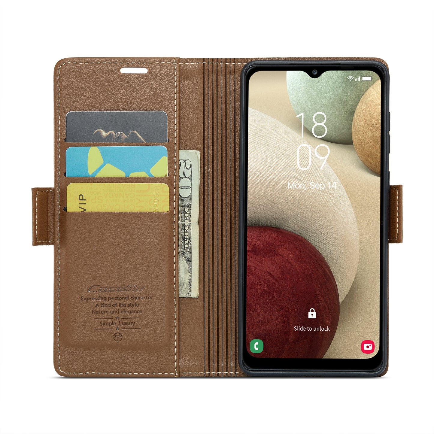 Samsung Galaxy A12 5g Leather Wallet Case - RFID Blocking, Stand Function, Card Slots