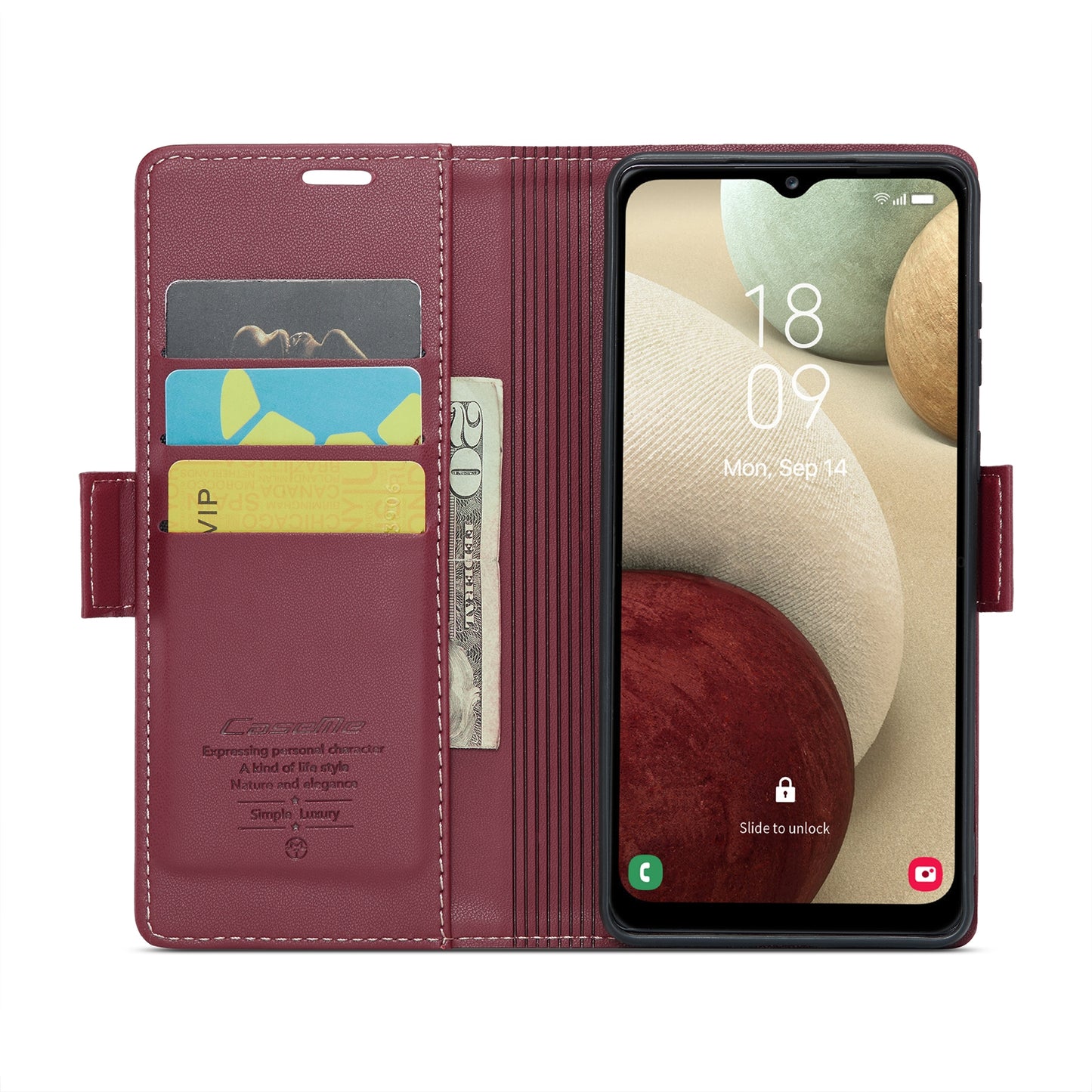 Samsung Galaxy A12 5g Leather Wallet Case - RFID Blocking, Stand Function, Card Slots