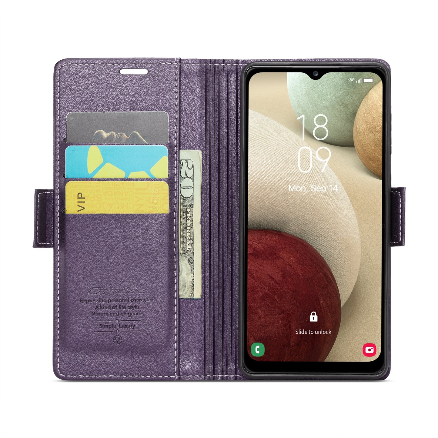 Samsung Galaxy A12 5g Leather Wallet Case - RFID Blocking, Stand Function, Card Slots