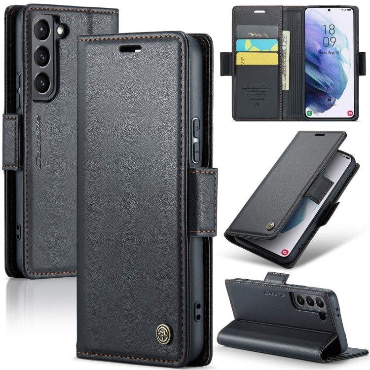 Samsung Galaxy S21 5G Leather Wallet Case - RFID Blocking, Stand Function, Card Slots
