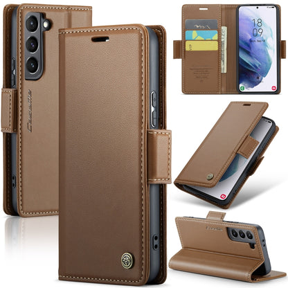 Samsung Galaxy S21 5G Leather Wallet Case - RFID Blocking, Stand Function, Card Slots