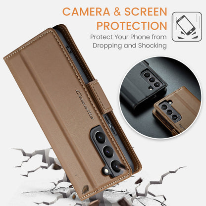 Samsung Galaxy S21 5G Leather Wallet Case - RFID Blocking, Stand Function, Card Slots