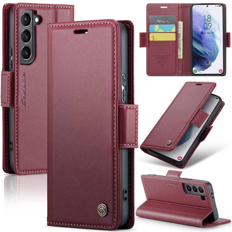 Samsung Galaxy S21 5G Leather Wallet Case - RFID Blocking, Stand Function, Card Slots
