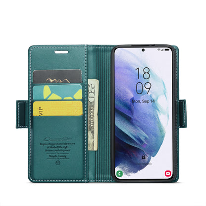 Samsung Galaxy S21 5G Leather Wallet Case - RFID Blocking, Stand Function, Card Slots