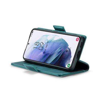 Samsung Galaxy S21 5G Leather Wallet Case - RFID Blocking, Stand Function, Card Slots