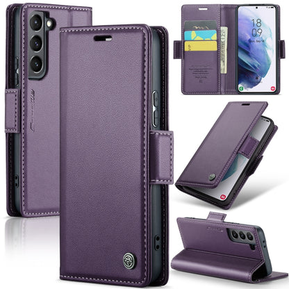 Samsung Galaxy S21 5G Leather Wallet Case - RFID Blocking, Stand Function, Card Slots