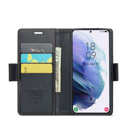 Samsung Galaxy S21+ 5G Leather Wallet Case - RFID Blocking, Stand Function, Card Slots