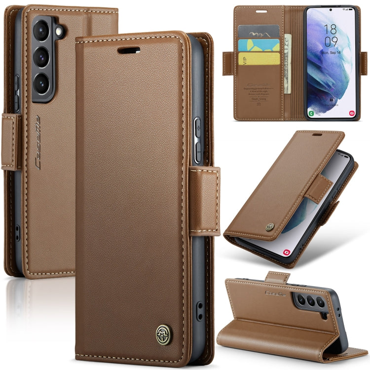 Samsung Galaxy S21+ 5G Leather Wallet Case - RFID Blocking, Stand Function, Card Slots