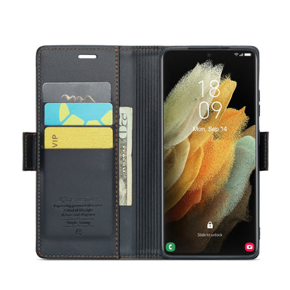 Samsung Galaxy S21 Ultra 5G Leather Wallet Case - RFID Blocking, Stand Function, Card Slots