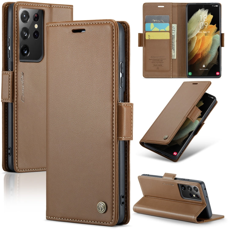 Samsung Galaxy S21 Ultra 5G Leather Wallet Case - RFID Blocking, Stand Function, Card Slots