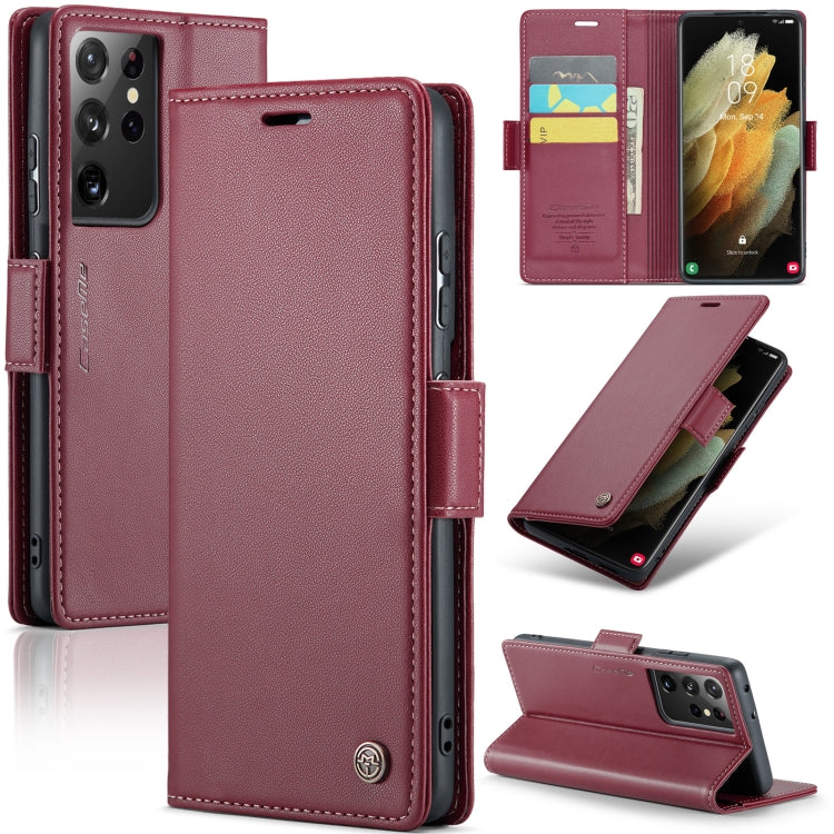 Samsung Galaxy S21 Ultra 5G Leather Wallet Case - RFID Blocking, Stand Function, Card Slots