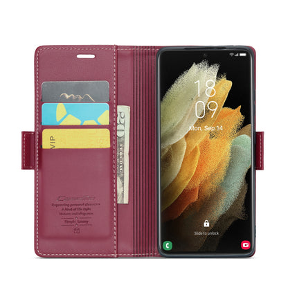 Samsung Galaxy S21 Ultra 5G Leather Wallet Case - RFID Blocking, Stand Function, Card Slots