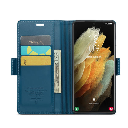 Samsung Galaxy S21 Ultra 5G Leather Wallet Case - RFID Blocking, Stand Function, Card Slots