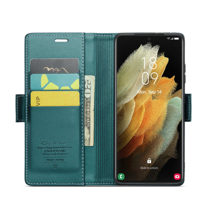 Samsung Galaxy S21 Ultra 5G Leather Wallet Case - RFID Blocking, Stand Function, Card Slots