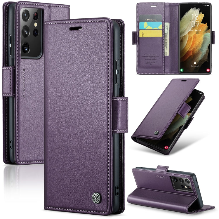 Samsung Galaxy S21 Ultra 5G Leather Wallet Case - RFID Blocking, Stand Function, Card Slots