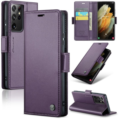 Samsung Galaxy S21 Ultra 5G Leather Wallet Case - RFID Blocking, Stand Function, Card Slots