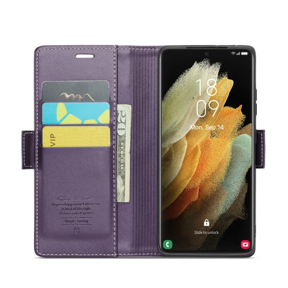 Samsung Galaxy S21 Ultra 5G Leather Wallet Case - RFID Blocking, Stand Function, Card Slots