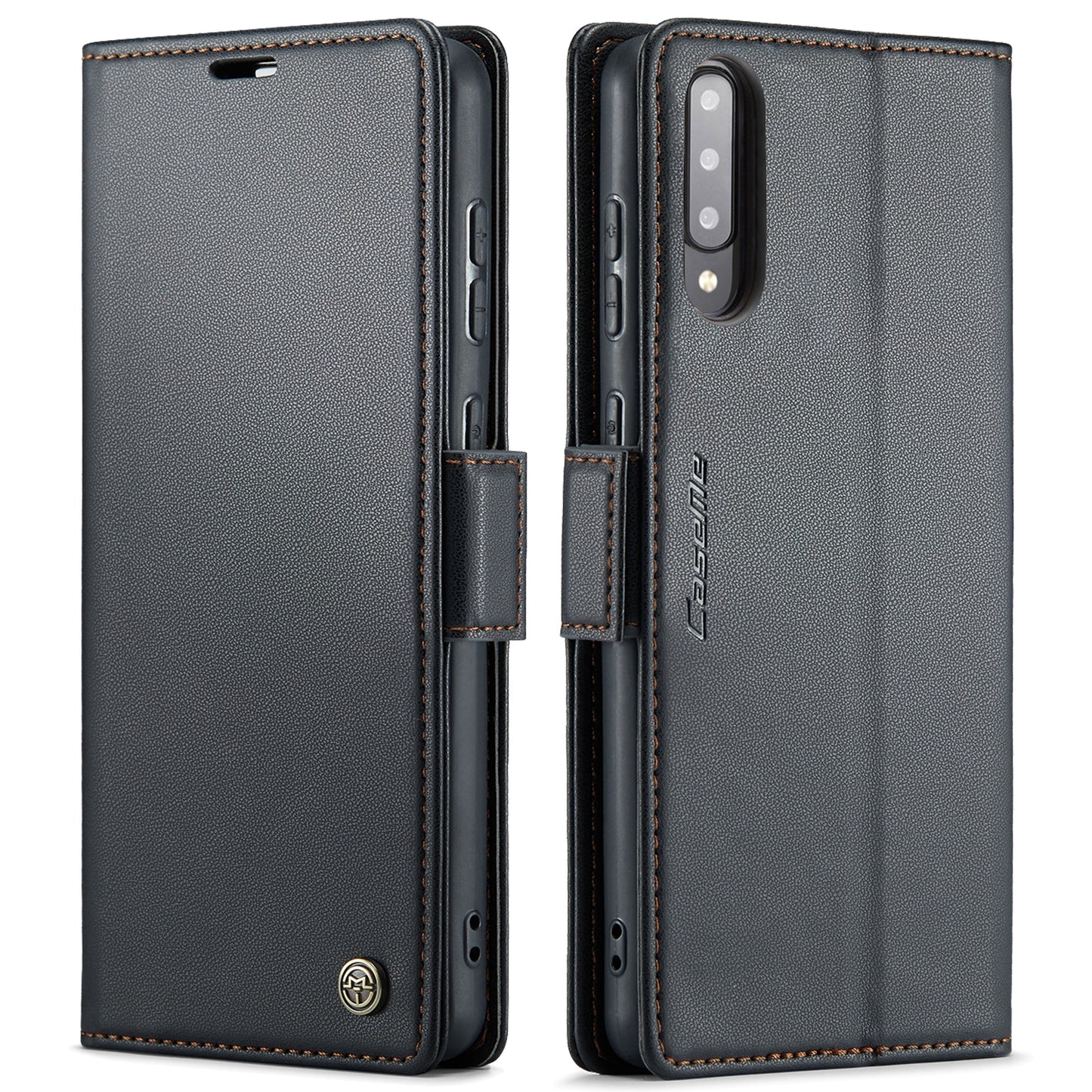 Samsung Galaxy A30s Leather Wallet Case - RFID Blocking, Stand Function, Card Slots