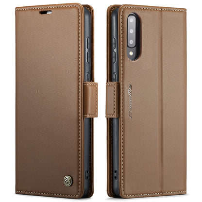 Samsung Galaxy A30s Leather Wallet Case - RFID Blocking, Stand Function, Card Slots