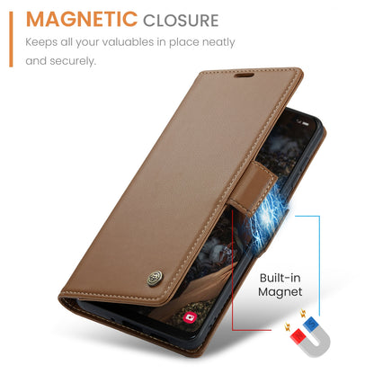 Samsung Galaxy A30s Leather Wallet Case - RFID Blocking, Stand Function, Card Slots
