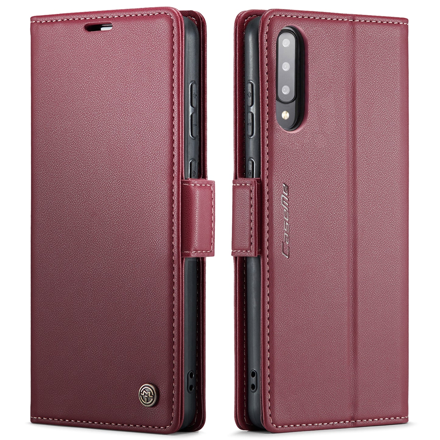 Samsung Galaxy A30s Leather Wallet Case - RFID Blocking, Stand Function, Card Slots