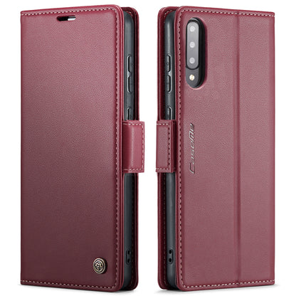 Samsung Galaxy A30s Leather Wallet Case - RFID Blocking, Stand Function, Card Slots