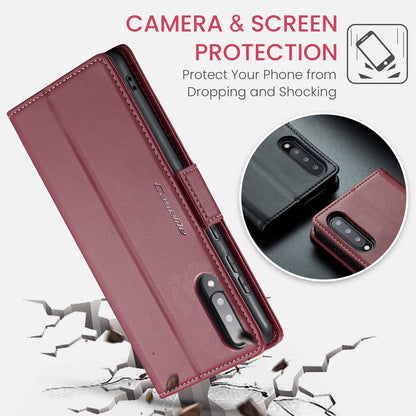 Samsung Galaxy A30s Leather Wallet Case - RFID Blocking, Stand Function, Card Slots