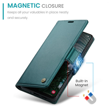 Samsung Galaxy A30s Leather Wallet Case - RFID Blocking, Stand Function, Card Slots