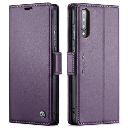 Samsung Galaxy A30s Leather Wallet Case - RFID Blocking, Stand Function, Card Slots