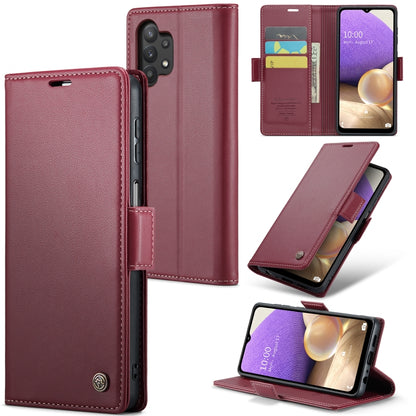 Samsung Galaxy M32 5G Leather Wallet Case - RFID Blocking, Stand Function, Card Slots