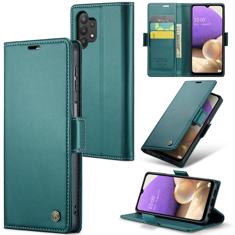 Samsung Galaxy A32 Leather Wallet Case - RFID Blocking, Stand Function, Card Slots