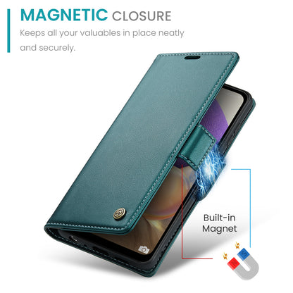 Samsung Galaxy A32 Leather Wallet Case - RFID Blocking, Stand Function, Card Slots